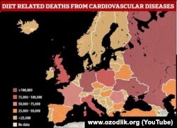 Ғарбий Европа нотўғри овқатланиш бўйича энг ёмон аҳвол Германияда қайд этилди.